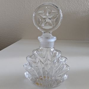 Vintage Enesco Glass Perfume Bottle With Star Topper 1984